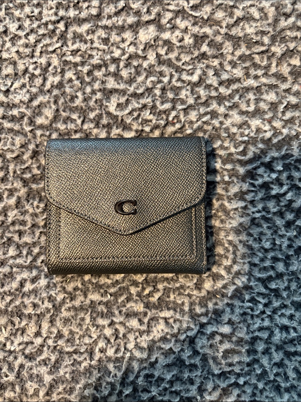 Coach Women’s Metalic WYN Small Wallet in Gunmetal Color NWT!